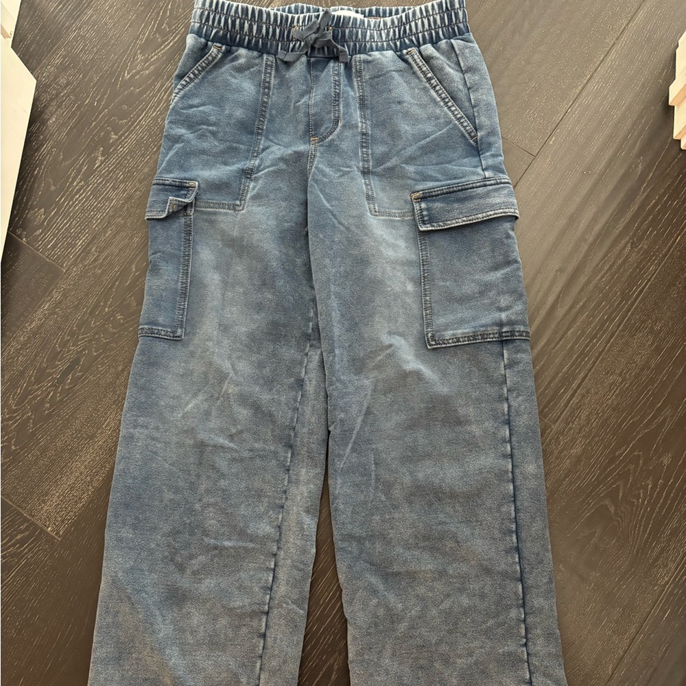 women’s Cargo Wide-Leg jeans sweatpants  - Blue so soft and comfy brand new